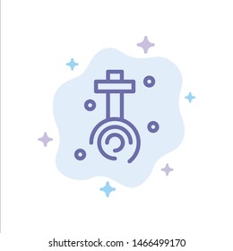 Celebration, Christian, Cross, Easter Blue Icon on Abstract Cloud Background. Vector Icon Template background