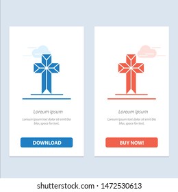 Celebration, Christian, Cross, Easter  Blue and Red Download and Buy Now web Widget Card Template