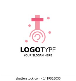 Celebration, Christian, Cross, Easter Business Logo Template. Flat Color