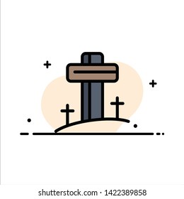 Celebration, Christian, Cross, Easter  Business Flat Line Filled Icon Vector Banner Template