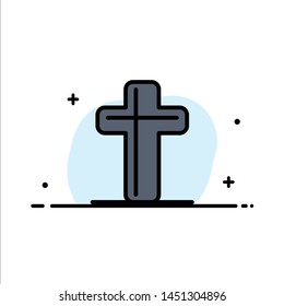Celebration, Christian, Cross, Easter  Business Flat Line Filled Icon Vector Banner Template