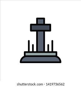 Celebration, Christian, Cross, Easter  Flat Color Icon. Vector icon banner Template