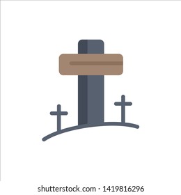 Celebration, Christian, Cross, Easter  Flat Color Icon. Vector icon banner Template