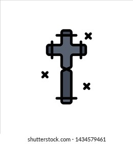 Celebration, Christian, Cross, Easter  Flat Color Icon. Vector icon banner Template