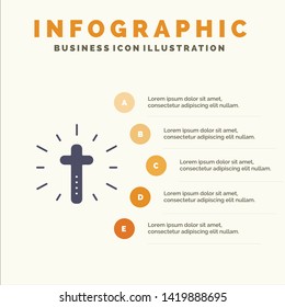 Celebration, Christian, Cross, Easter Solid Icon Infographics 5 Steps Presentation Background