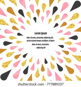 Celebration circle background with drops and place for text.