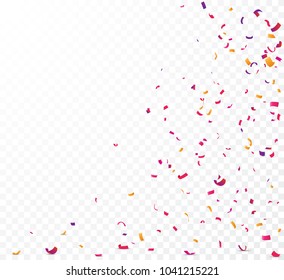 Celebration with Colorful confetti, isolated on transparent background