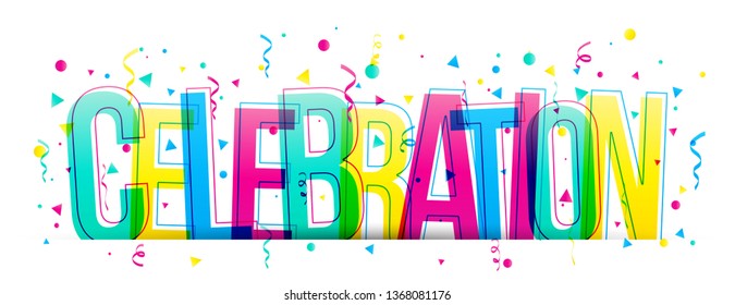 Celebration colorful word banner