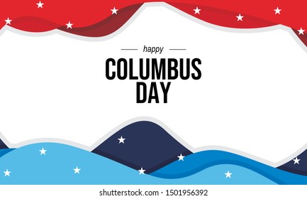 Celebration of Columbus Day. Paper Cut Wave Style Designed for background, banner, wallpaper, etc. Suitable for your business.