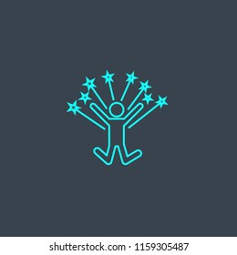 celebration concept blue line icon. Simple thin element on dark background. celebration concept outline symbol design from Success set. Can be used for web and mobile UI/UX