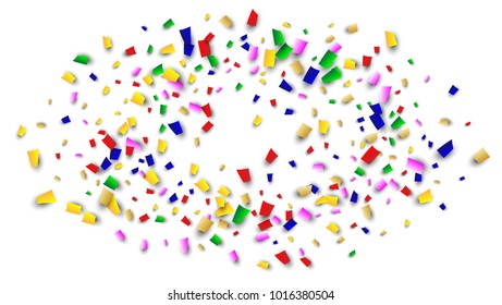 Celebration Confetti Background. Many Falling Confetti for Your Design.
Holiday Decoration Elements on Universal Background. Festive Vector Illustration. Invitation Card, Poster, Flyer