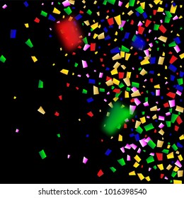 Celebration Confetti Background. Many Falling Confetti for Your Design.
Holiday Decoration Elements on Universal Background. Festive Vector Illustration. Invitation Card, Poster, Flyer