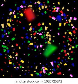 Celebration Confetti Background. Many Falling Confetti for Your Design.
Holiday Decoration Elements on Universal Background. Festive Vector Illustration. Invitation Card, Poster, Flyer