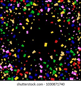 Celebration Confetti Background. Many Falling Confetti for Your Design.
Holiday Decoration Elements on Universal Background. Festive Vector Illustration. Invitation Card, Poster, Flyer