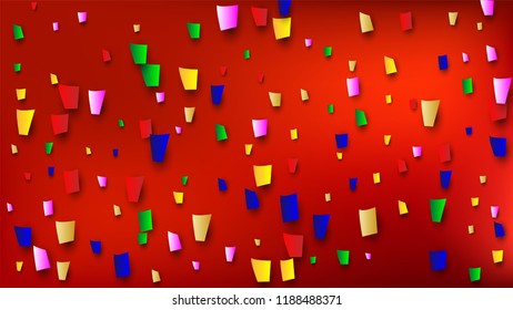 Celebration Confetti Background. Many Falling Confetti for Your Design.
Holiday Decoration Elements on Universal Background. Festive Vector Illustration. Invitation Card, Poster, Flyer
