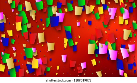 Celebration Confetti Background. Many Falling Confetti for Your Design.
Holiday Decoration Elements on Universal Background. Festive Vector Illustration. Invitation Card, Poster, Flyer.