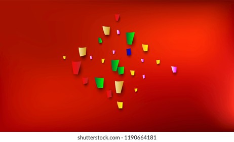 Celebration Confetti Background. Many Falling Confetti for Your Design.
Holiday Decoration Elements on Universal Background. Festive Vector Illustration. Invitation Card, Poster, Flyer
