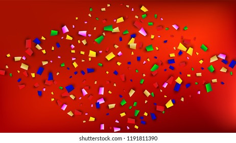Celebration Confetti Background. Many Falling Confetti for Your Design.
Holiday Decoration Elements on Universal Background. Festive Vector Illustration. Invitation Card, Poster, Flyer
