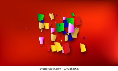 Celebration Confetti Background. Many Falling Confetti for Your Design.
Holiday Decoration Elements on Universal Background. Festive Vector Illustration. Invitation Card, Poster, Flyer.