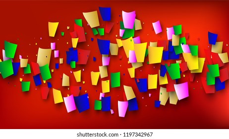Celebration Confetti Background. Many Falling Confetti for Your Design.
Holiday Decoration Elements on Universal Background. Festive Vector Illustration. Invitation Card, Poster, Flyer

