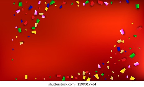 Celebration Confetti Background. Many Falling Confetti for Your Design.
Holiday Decoration Elements on Universal Background. Festive Vector Illustration. Invitation Card, Poster, Flyer
