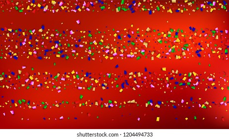 Celebration Confetti Background. Many Falling Confetti for Your Design.
Holiday Decoration Elements on Universal Background. Festive Vector Illustration. Invitation Card, Poster, Flyer
