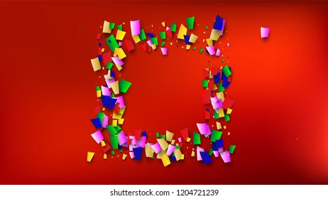 Celebration Confetti Background. Many Falling Confetti for Your Design.
Holiday Decoration Elements on Universal Background. Festive Vector Illustration. Invitation Card, Poster, Flyer.