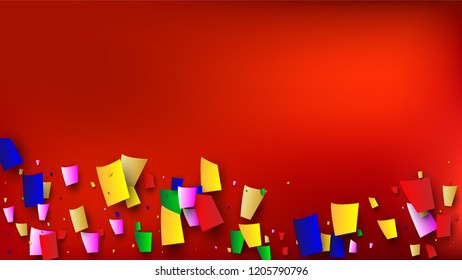 Celebration Confetti Background. Many Falling Confetti for Your Design.
Holiday Decoration Elements on Universal Background. Festive Vector Illustration. Invitation Card, Poster, Flyer.
