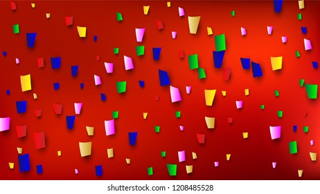 Celebration Confetti Background. Many Falling Confetti for Your Design.
Holiday Decoration Elements on Universal Background. Festive Vector Illustration. Invitation Card, Poster, Flyer.
