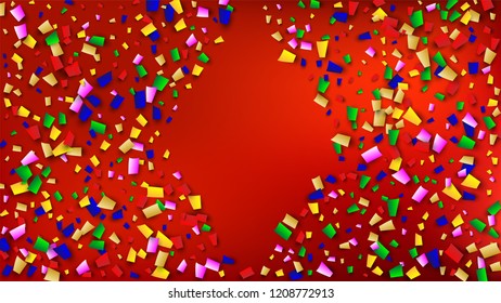 Celebration Confetti Background. Many Falling Confetti for Your Design.
Holiday Decoration Elements on Universal Background. Festive Vector Illustration. Invitation Card, Poster, Flyer
