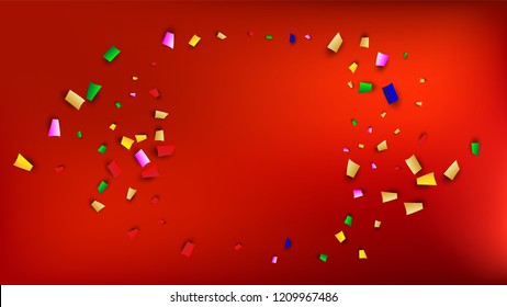 Celebration Confetti Background. Many Falling Confetti for Your Design.
Holiday Decoration Elements on Universal Background. Festive Vector Illustration. Invitation Card, Poster, Flyer.