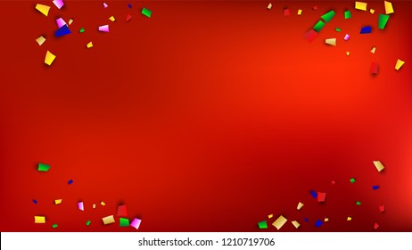 Celebration Confetti Background. Many Falling Confetti for Your Design.
Holiday Decoration Elements on Universal Background. Festive Vector Illustration. Invitation Card, Poster, Flyer
