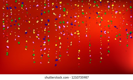 Celebration Confetti Background. Many Falling Confetti for Your Design.
Holiday Decoration Elements on Universal Background. Festive Vector Illustration. Invitation Card, Poster, Flyer
