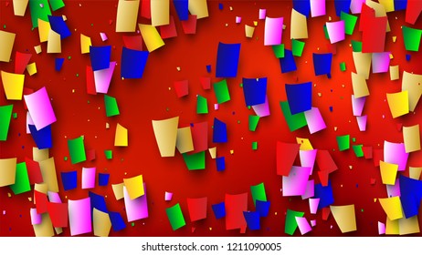 Celebration Confetti Background. Many Falling Confetti for Your Design.
Holiday Decoration Elements on Universal Background. Festive Vector Illustration. Invitation Card, Poster, Flyer.