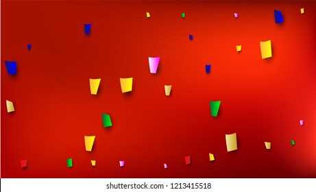 Celebration Confetti Background. Many Falling Confetti for Your Design.
Holiday Decoration Elements on Universal Background. Festive Vector Illustration. Invitation Card, Poster, Flyer.