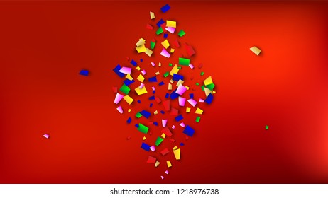 Celebration Confetti Background. Many Falling Confetti for Your Design.
Holiday Decoration Elements on Universal Background. Festive Vector Illustration. Invitation Card, Poster, Flyer.