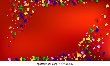 Celebration Confetti Background. Many Falling Confetti for Your Design.
Holiday Decoration Elements on Universal Background. Festive Vector Illustration. Invitation Card, Poster, Flyer.