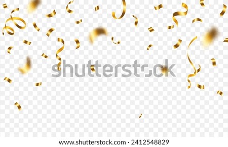 Celebration confetti background. Vector illustration of golden confetti for a fun party background. fun decoration