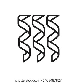 Celebration Confetti Outline Icon Vector Illustration
