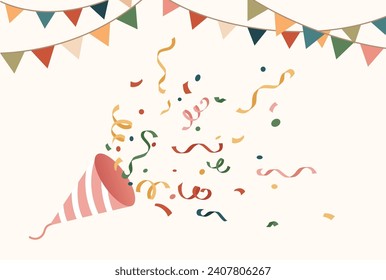 Celebration and confetti party abstract background with space for copy.