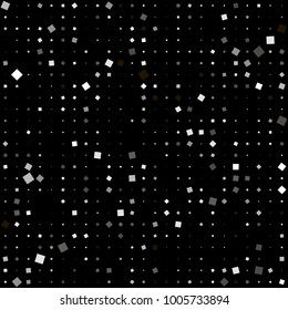 Celebration confetti vector background. Colored abstract geometrical texture. Scatter of squares on black. Dynamic vibrant vector for holiday, celebration decorations, paper packaging, textile  design