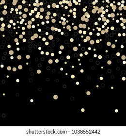 Celebration confetti vector. Scatter of falling random colored circles dots rings. Abstract geometrical background dynamic vector for holiday, celebration decorations, paper packaging, textile design