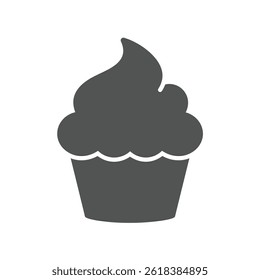 Celebration Cupcake Solid Graphic Illustration For Bakery Branding Party Invitations And Sweet Dessert Art