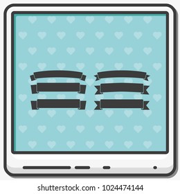 Celebration curved ribbons flat vector icon.