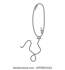 Celebration cute balloon. Hand drawn doodle vector illustration