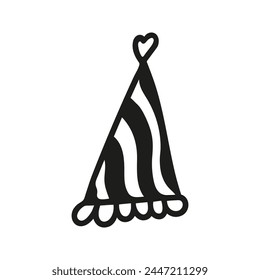 Celebration cute party cap, cone. Hand drawn doodle vector illustration of birthday party