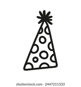 Celebration cute party cap, cone. Hand drawn doodle vector illustration of birthday party
