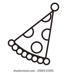 Celebration cute party cap, cone. Hand drawn doodle vector illustration of birthday party