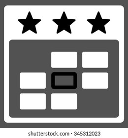 Celebration Date vector icon. Style is bicolor flat symbol, black and white colors, rounded angles, gray background.