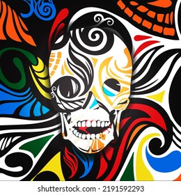 Celebration day of dead design background vector
